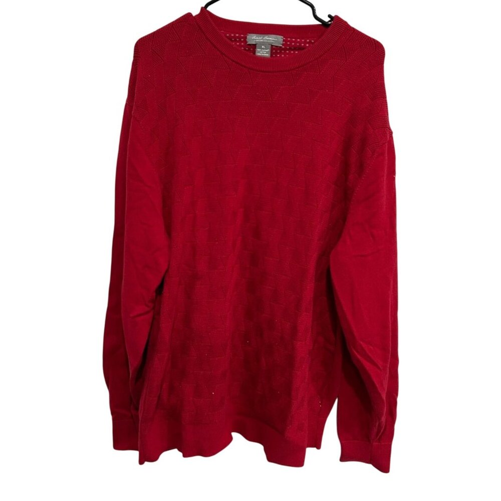 Daniel Cremieux Signature Collection Red Sweater Crew Neck Knit Sz XL